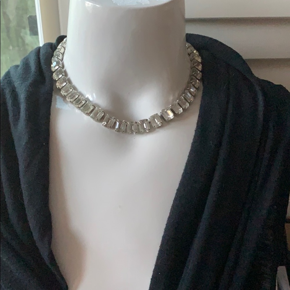 Beautiful vintage emerald cut crystal choker.